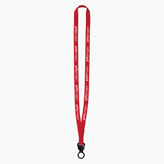 1/2 Trapezoid Polyester Lanyard w/Plastic O-Ring - Clearance