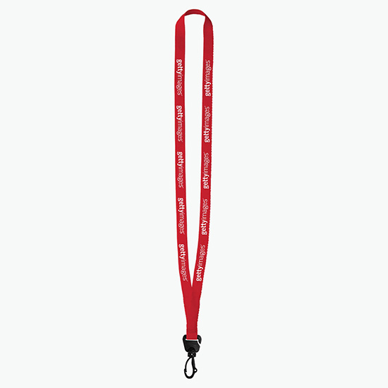 1/2 Trapezoid Polyester Lanyard w/Plastic Swivel Snap Hook - Clearance
