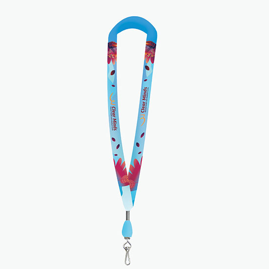 3/4 Full Color Antimicrobial Lanyard - Swivel Snap J-Hook