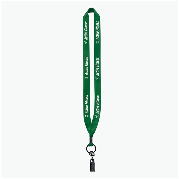 3/4 Perfect Pick Polyester Lanyard  - Swivel Bulldog Clip - 24-Hour Production