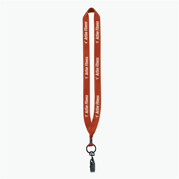 3/4 Perfect Pick Polyester Lanyard  - Swivel Bulldog Clip - 24-Hour Production