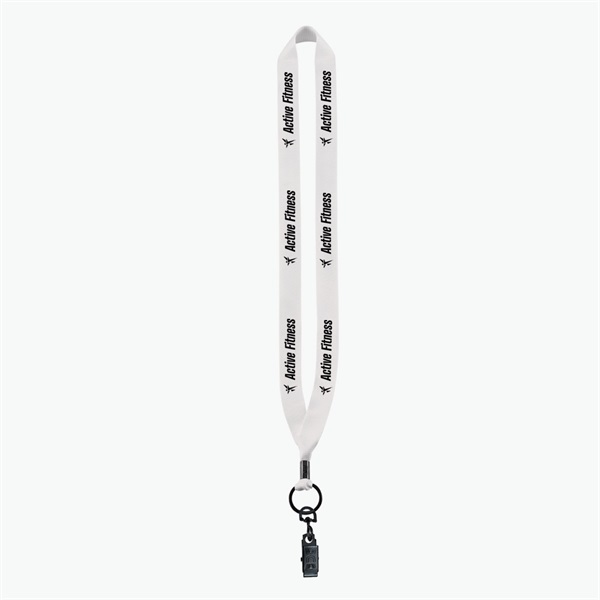 3/4 Perfect Pick Polyester Lanyard  - Swivel Bulldog Clip - 24-Hour Production