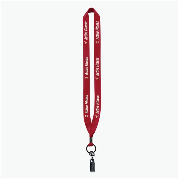 3/4 Perfect Pick Polyester Lanyard  - Swivel Bulldog Clip