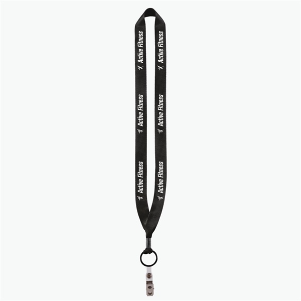 3/4 Perfect Pick Polyester Lanyard  - Vinyl Snap and Bulldog Clip