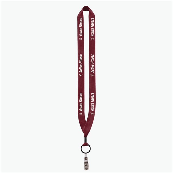 3/4 Perfect Pick Polyester Lanyard  - Vinyl Snap and Bulldog Clip