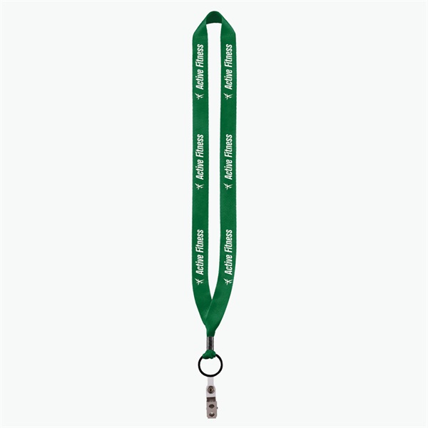 3/4 Perfect Pick Polyester Lanyard  - Vinyl Snap and Bulldog Clip