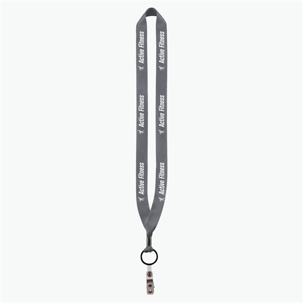 3/4 Perfect Pick Polyester Lanyard  - Vinyl Snap and Bulldog Clip