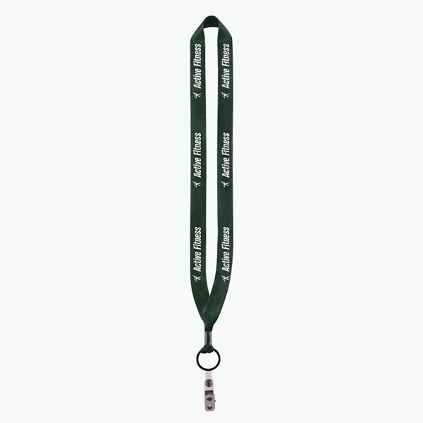3/4 Perfect Pick Polyester Lanyard  - Vinyl Snap and Bulldog Clip