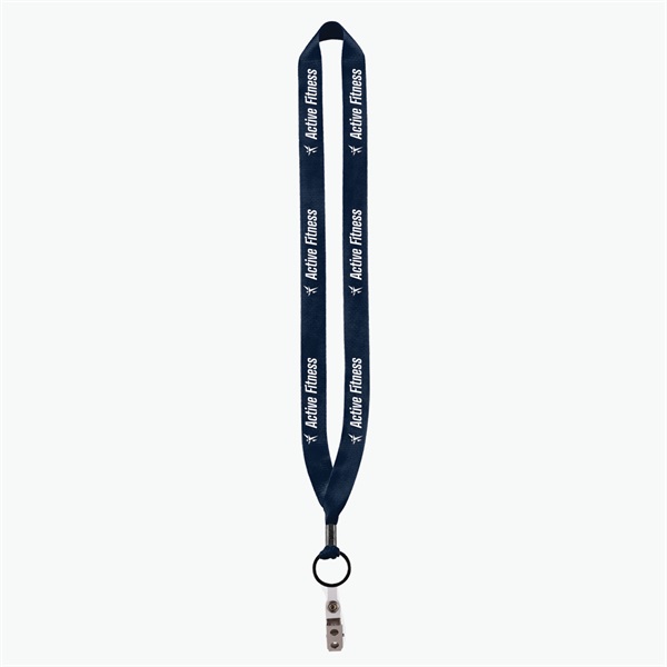3/4 Perfect Pick Polyester Lanyard  - Vinyl Snap and Bulldog Clip