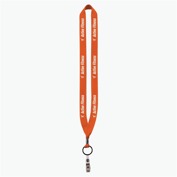 3/4 Perfect Pick Polyester Lanyard  - Vinyl Snap and Bulldog Clip