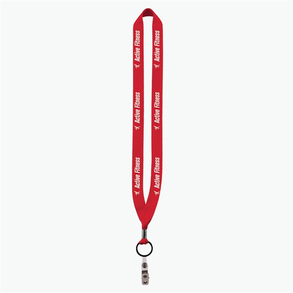 3/4 Perfect Pick Polyester Lanyard  - Vinyl Snap and Bulldog Clip