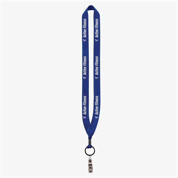 3/4 Perfect Pick Polyester Lanyard  - Vinyl Snap and Bulldog Clip