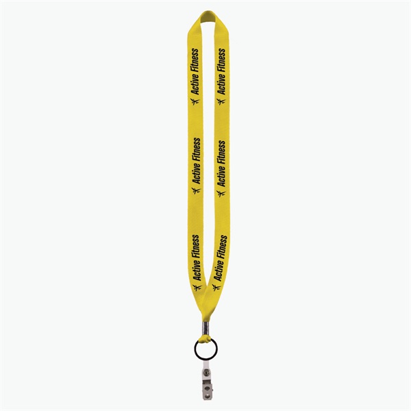 3/4 Perfect Pick Polyester Lanyard  - Vinyl Snap and Bulldog Clip