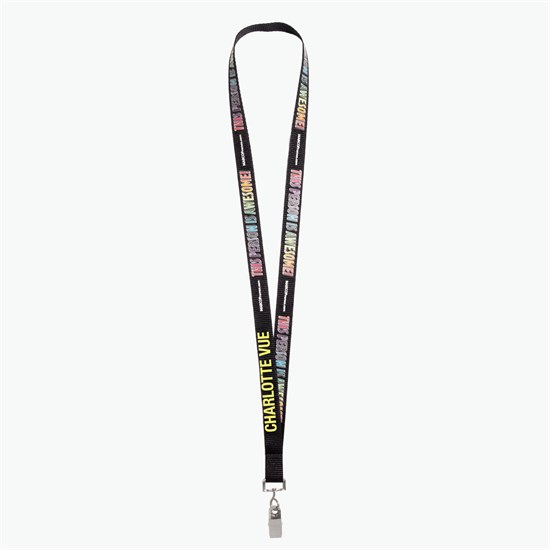 5/8 TrueColor Full Color Personalized Lanyard - Bulldog Clip