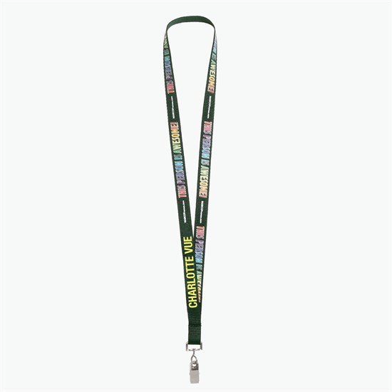5/8 TrueColor Full Color Personalized Lanyard - Bulldog Clip