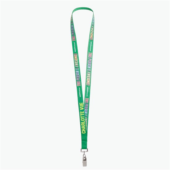 5/8 TrueColor Full Color Personalized Lanyard - Bulldog Clip