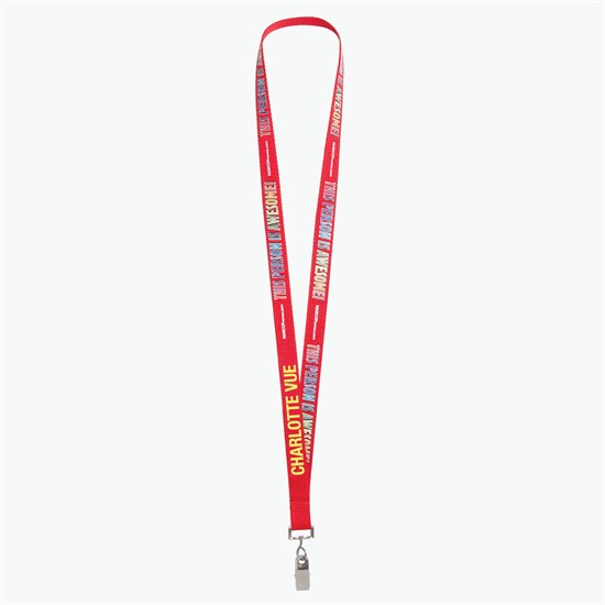 5/8 TrueColor Full Color Personalized Lanyard - Bulldog Clip