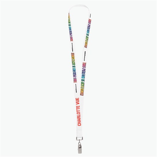 5/8 TrueColor Full Color Personalized Lanyard - Bulldog Clip