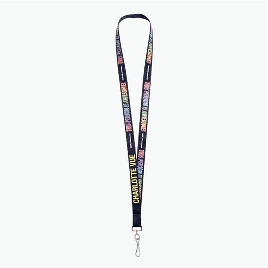 5/8 TrueColor Full Color Personalized Lanyard - Swivel Hook