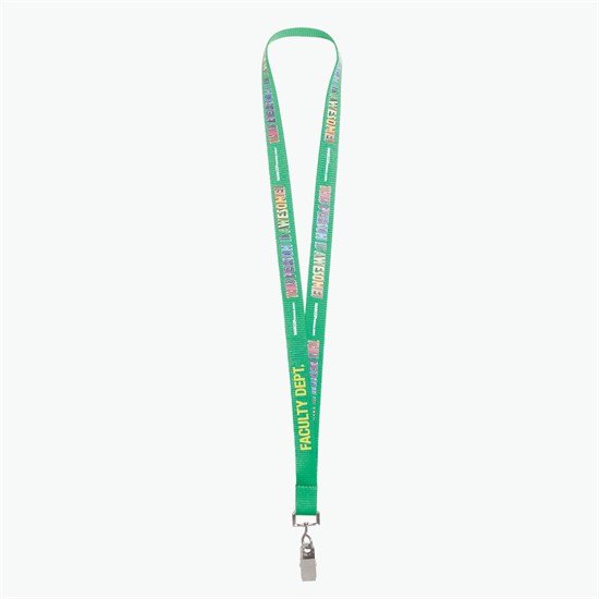 3/4 TrueColor Full Color Personalized Lanyard - Bulldog Clip