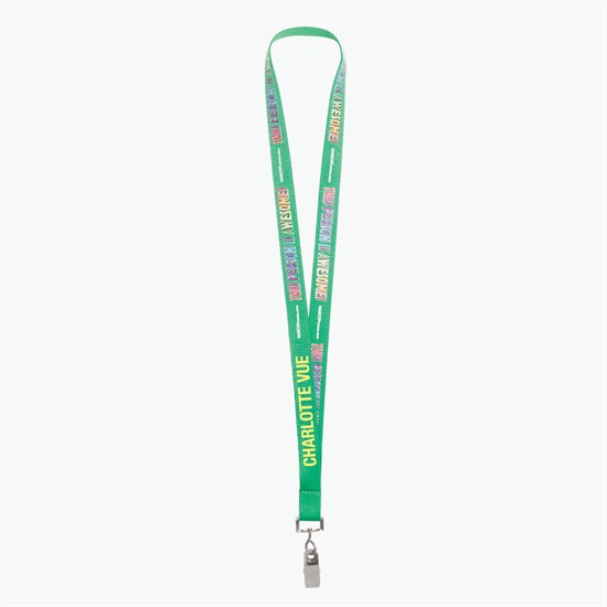 3/4 TrueColor Full Color Personalized Lanyard - Bulldog Clip