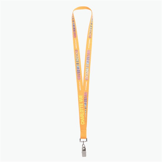 3/4 TrueColor Full Color Personalized Lanyard - Bulldog Clip