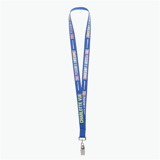 3/4 TrueColor Full Color Personalized Lanyard - Bulldog Clip
