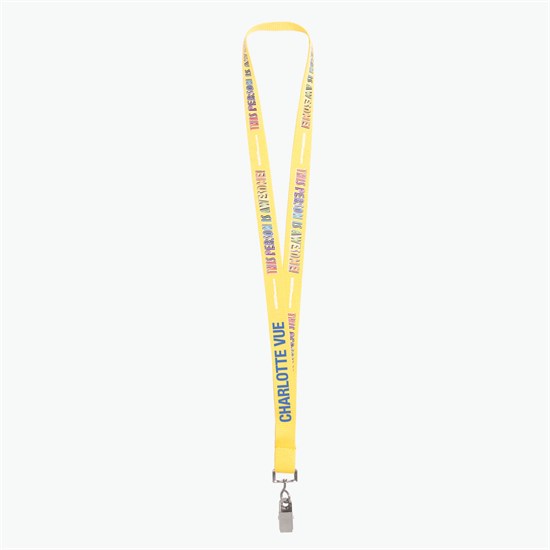 3/4 TrueColor Full Color Personalized Lanyard - Bulldog Clip