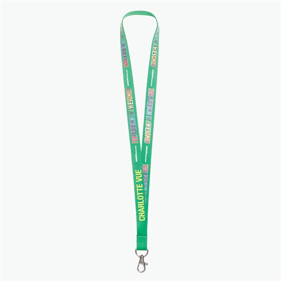 3/4 TrueColor Full Color Personalized Lanyard - Lobster Claw Clip