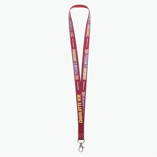 3/4 TrueColor Full Color Personalized Lanyard - Lobster Claw Clip