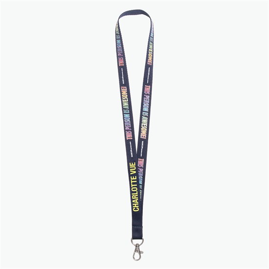 3/4 TrueColor Full Color Personalized Lanyard - Lobster Claw Clip