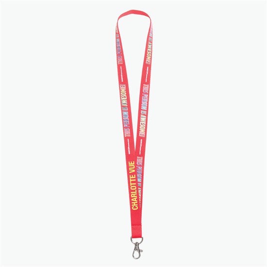 3/4 TrueColor Full Color Personalized Lanyard - Lobster Claw Clip