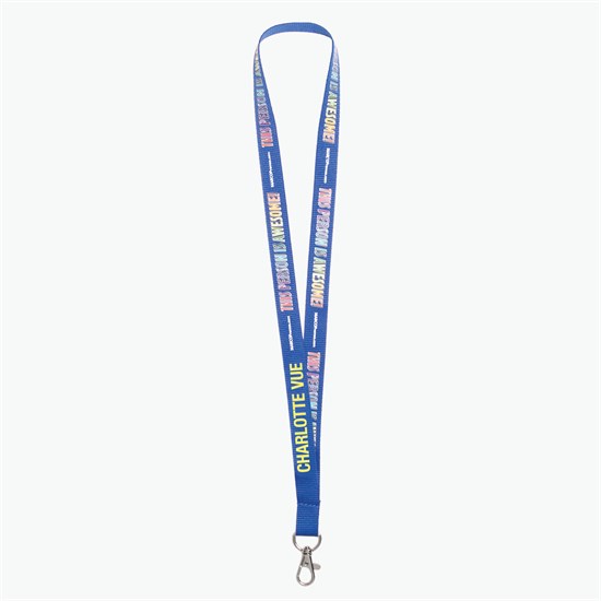 3/4 TrueColor Full Color Personalized Lanyard - Lobster Claw Clip