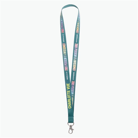 3/4 TrueColor Full Color Personalized Lanyard - Lobster Claw Clip