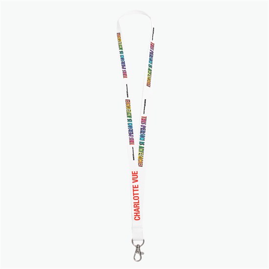 3/4 TrueColor Full Color Personalized Lanyard - Lobster Claw Clip