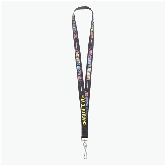 3/4 TrueColor Full Color Personalized Lanyard - Swivel Hook