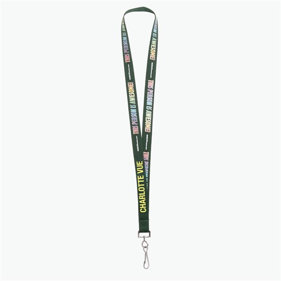 3/4 TrueColor Full Color Personalized Lanyard - Swivel Hook