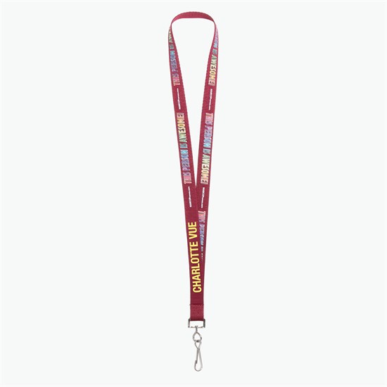 3/4 TrueColor Full Color Personalized Lanyard - Swivel Hook