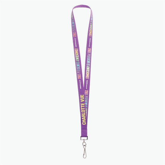 3/4 TrueColor Full Color Personalized Lanyard - Swivel Hook