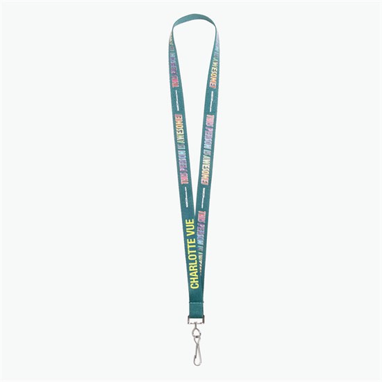 3/4 TrueColor Full Color Personalized Lanyard - Swivel Hook