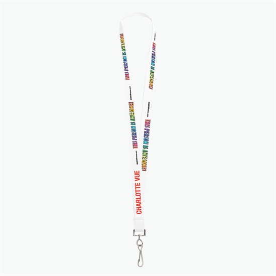 3/4 TrueColor Full Color Personalized Lanyard - Swivel Hook