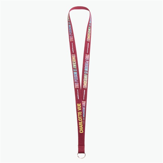3/4 TrueColor Full Color Personalized Lanyard - Split Ring