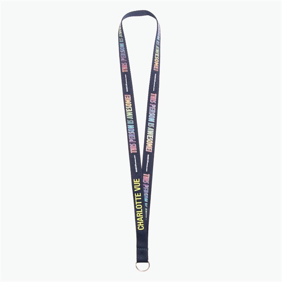 3/4 TrueColor Full Color Personalized Lanyard - Split Ring