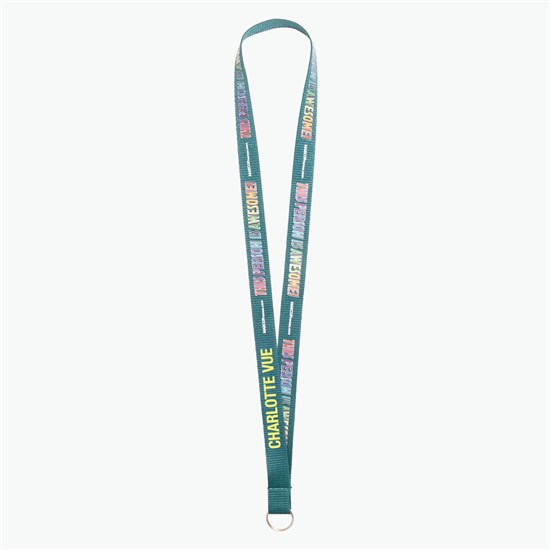 3/4 TrueColor Full Color Personalized Lanyard - Split Ring
