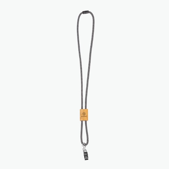 Braided Rope Lanyard with Bamboo Adjuster - Bulldog Clip