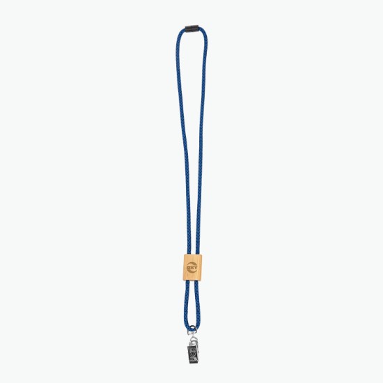 Braided Rope Lanyard with Bamboo Adjuster - Bulldog Clip