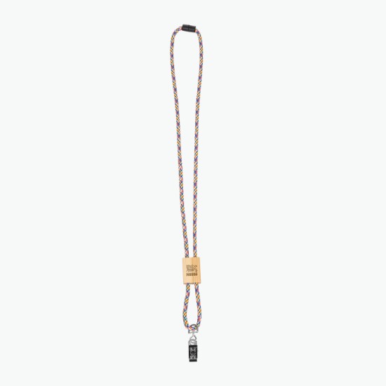 Braided Rope Lanyard with Bamboo Adjuster - Bulldog Clip
