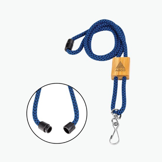 Braided Rope Lanyard with Bamboo Adjuster - Snap Hook
