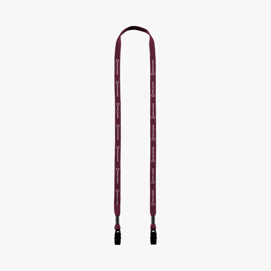 1/2 No-Flip Cotton Lanyard with Double Bulldog Clip