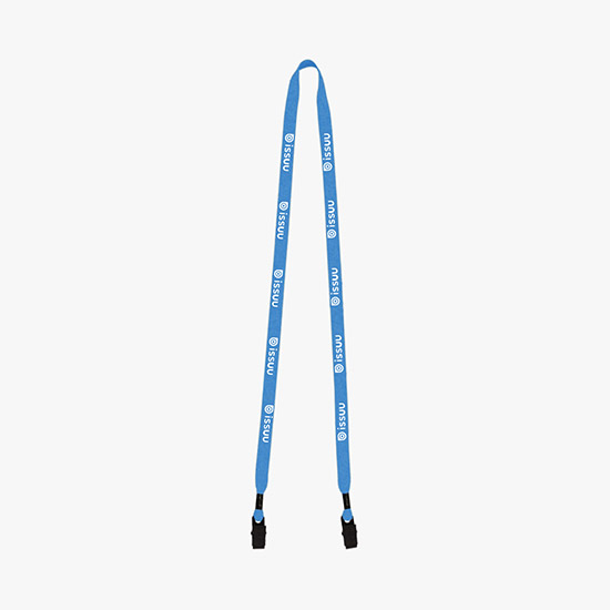 1/2 No-Flip Cotton Lanyard with Double Bulldog Clip